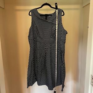 Mod Cloth Sunny Girl navy and white dress